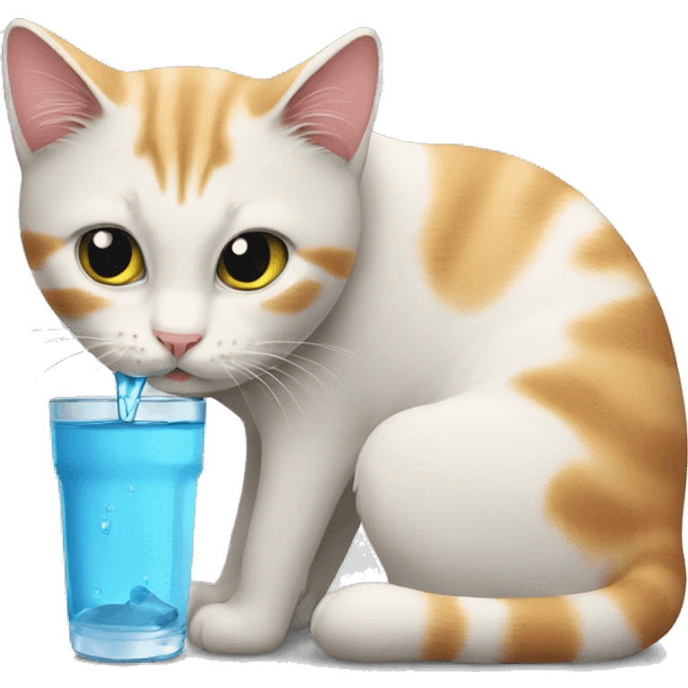 Cat drinking water emoji