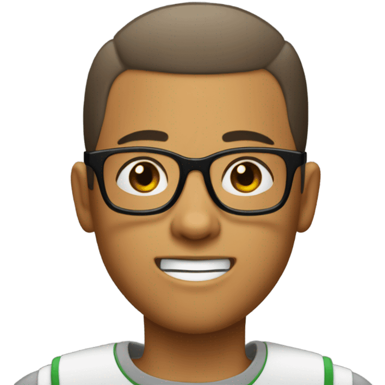 Buzz cut boy with goatee and glasses emoji