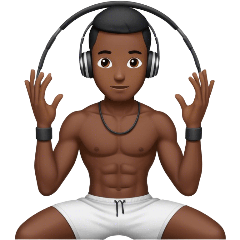 Black atheletic man with a Beats emoji