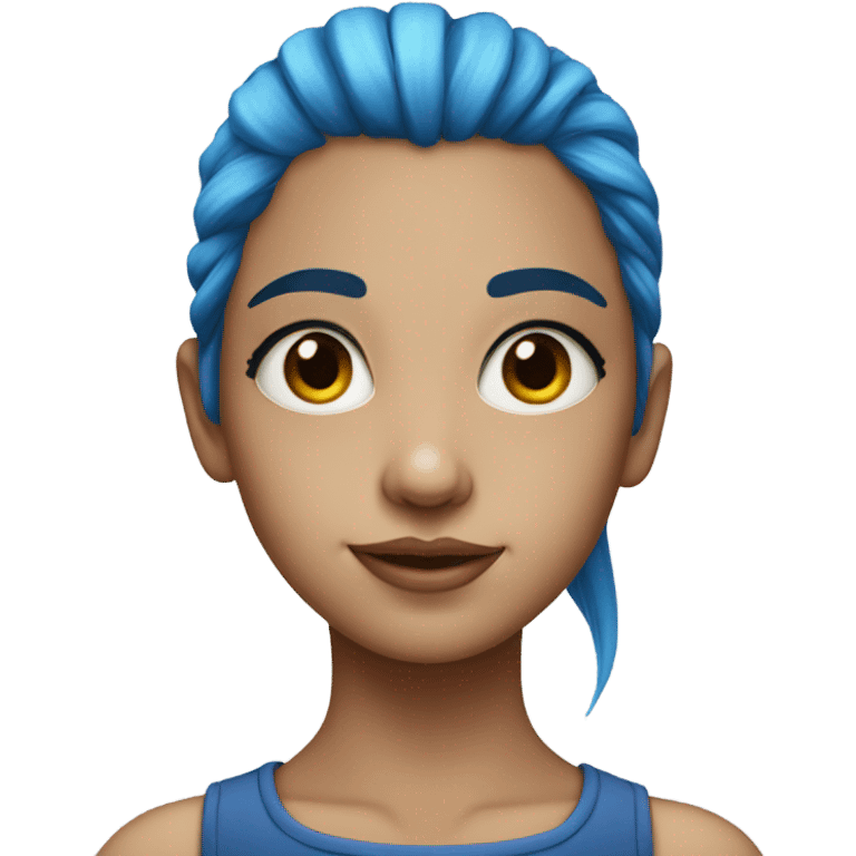 blue haired girl portrait emoji