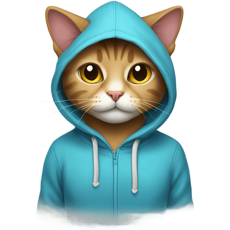 Cat wearing a hoodie emoji