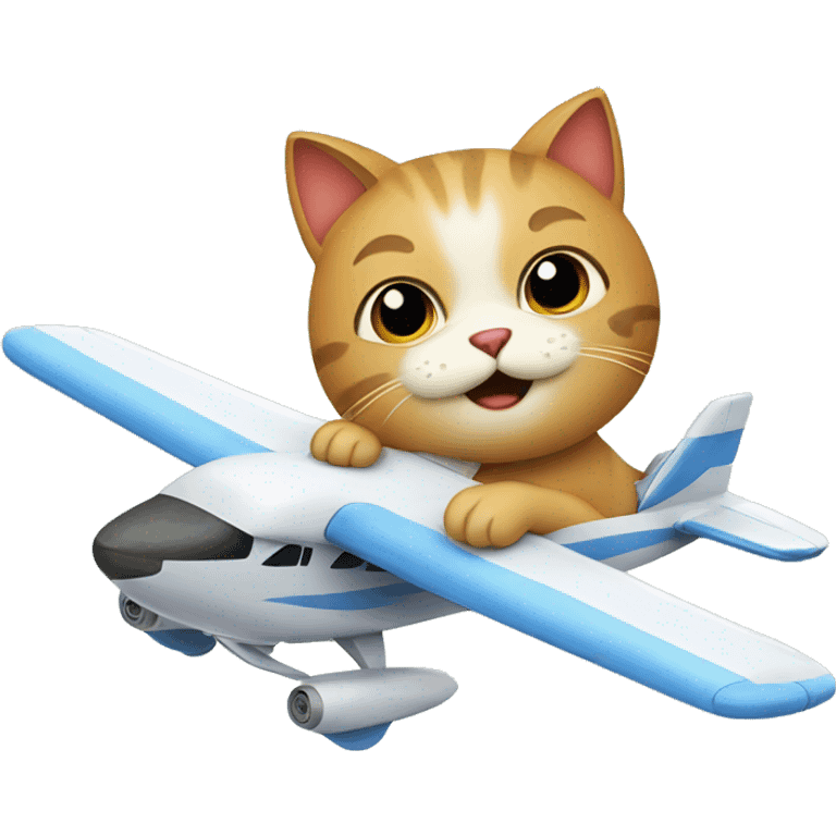 Cat flying a plane emoji