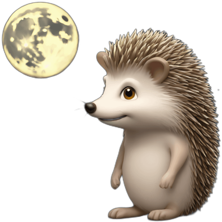 Hedgehog at moon emoji