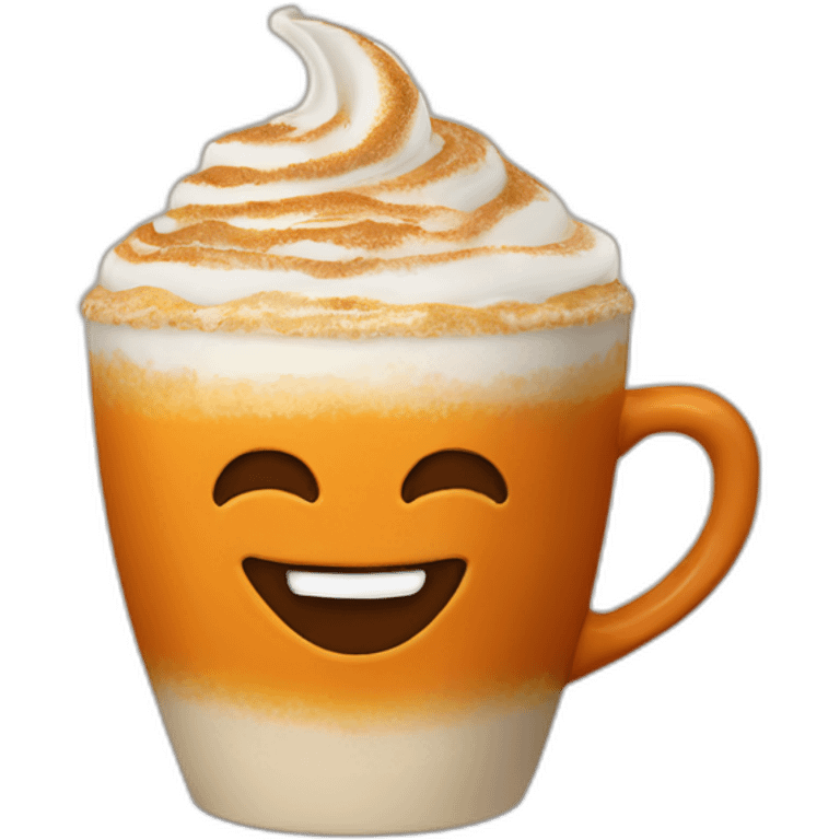 Crazy pumpkin spice latte waving emoji