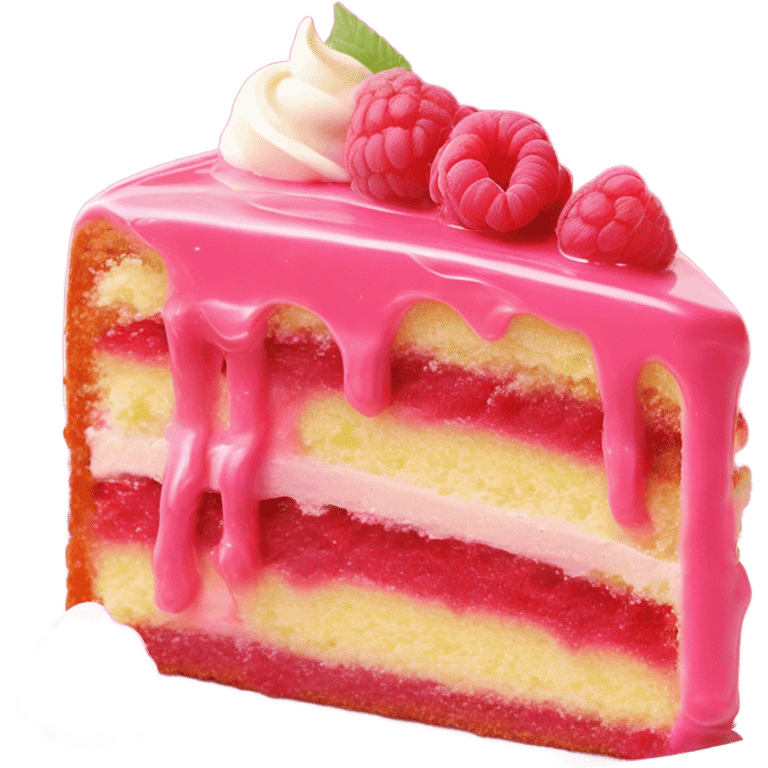 Raspberry cake slice emoji