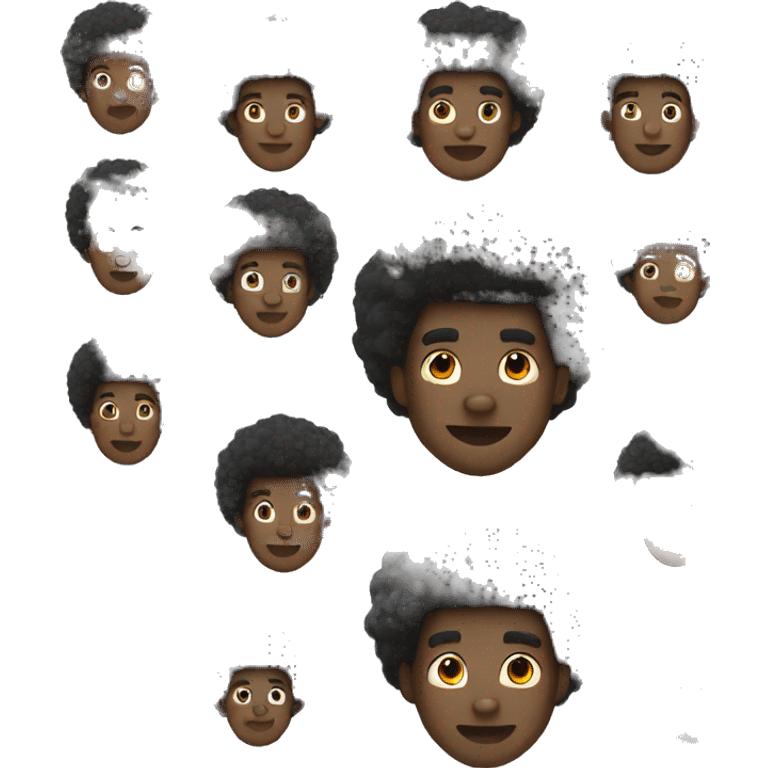 black afro man black hair emoji