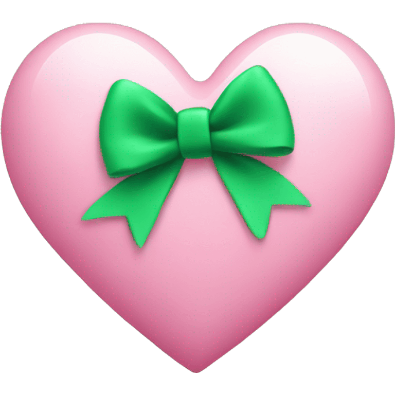 Pink heart with green bow emoji