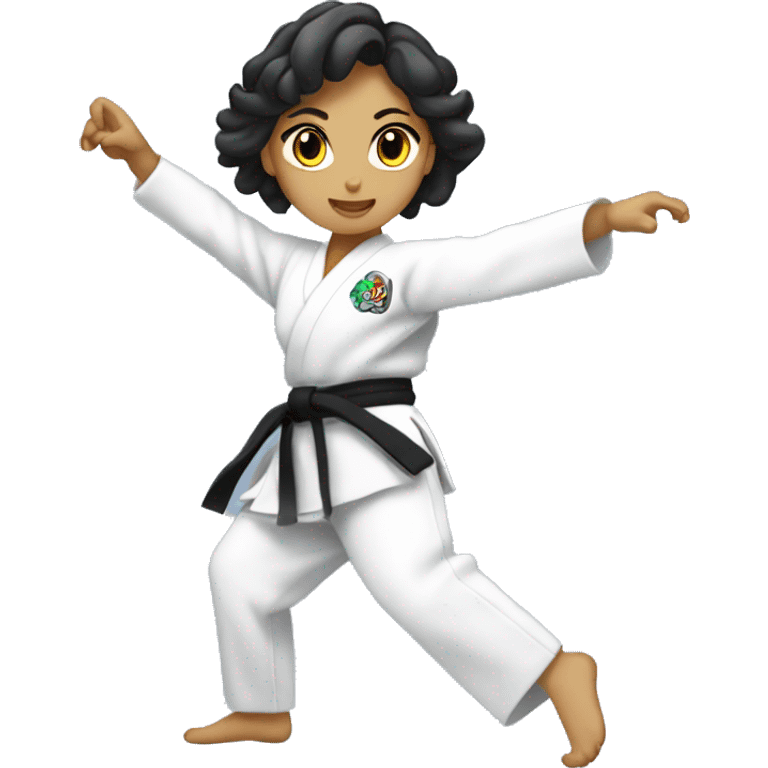 taekwndo girl kicking emoji