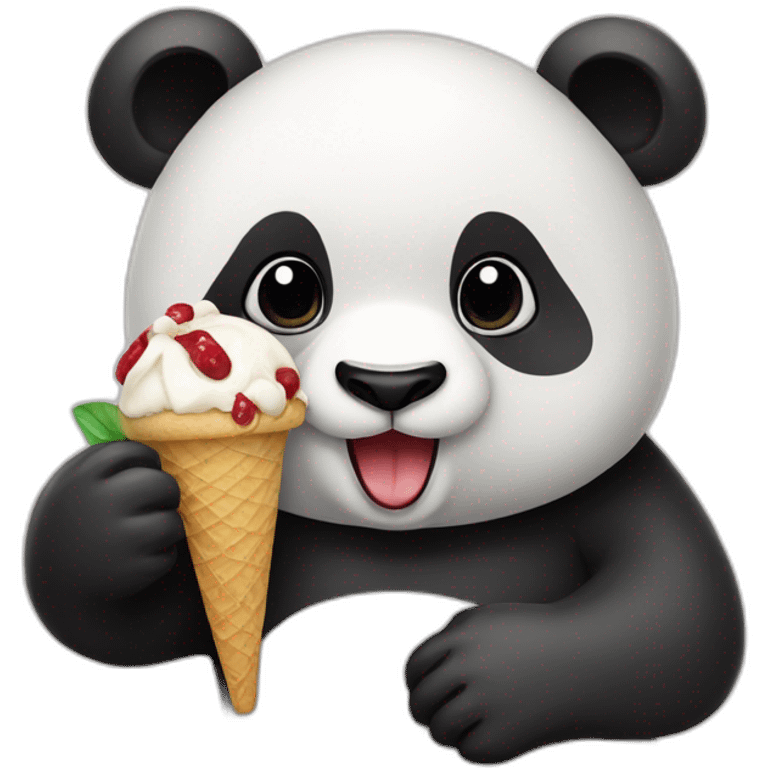 Panda-eating-ice-cream emoji