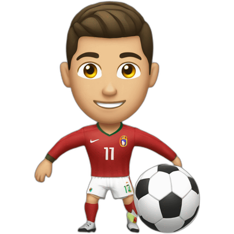 Cristiano Ronaldo qui tire dans un ballon  emoji