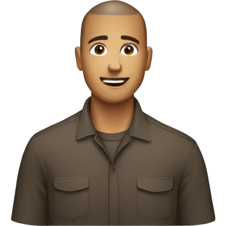 brown buzz cut man on a shirt emoji