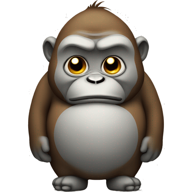 fat monkey with a sad face emoji