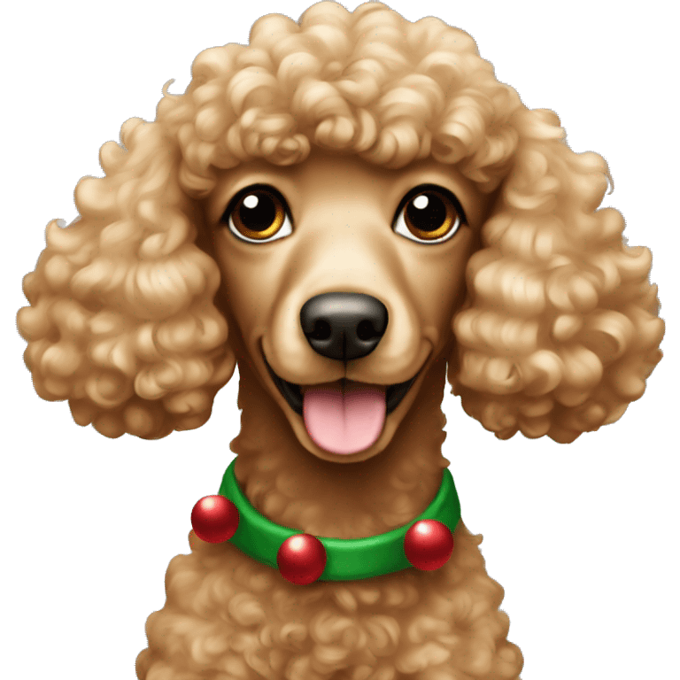 Caramel poodle Christmas emoji