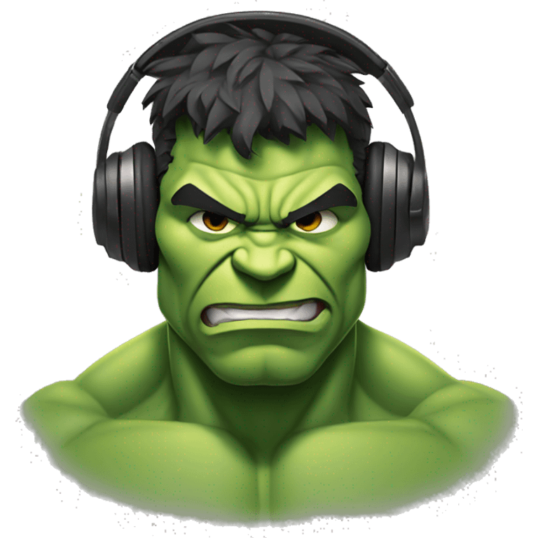 hulk with headphone emoji