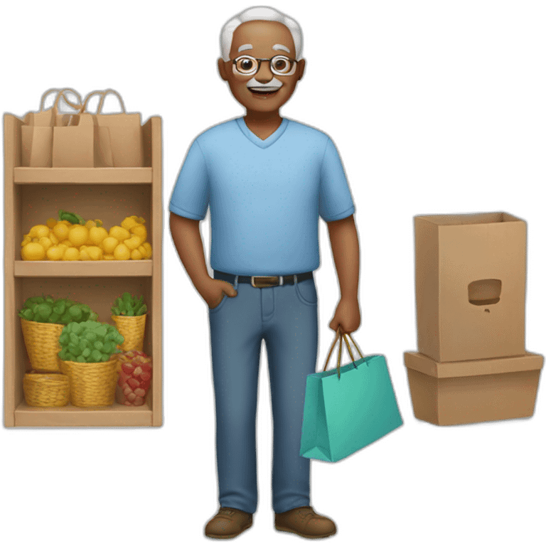 grandfather shopping emoji