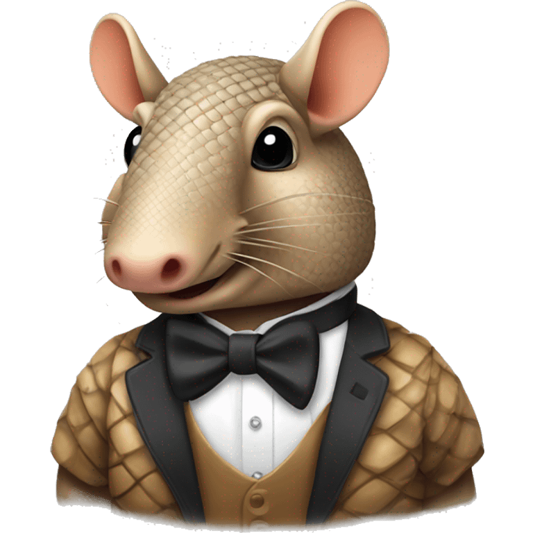 Armadillo wearing bow tie emoji