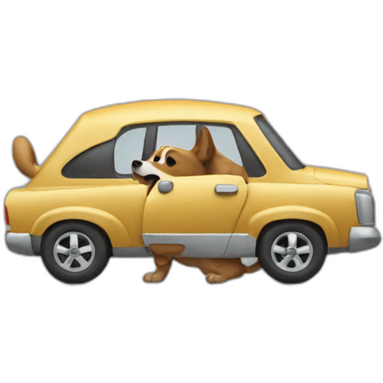 Dog car raiding emoji