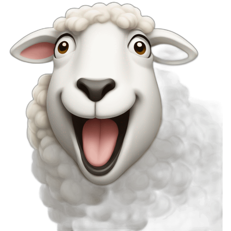 Sheep laughing emoji