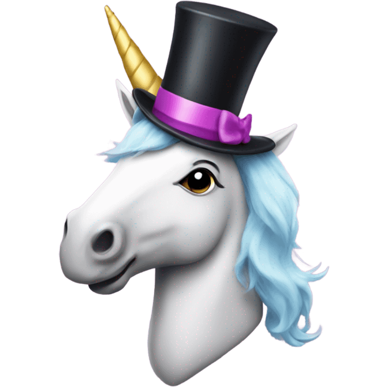 Unicorn in a top hat emoji