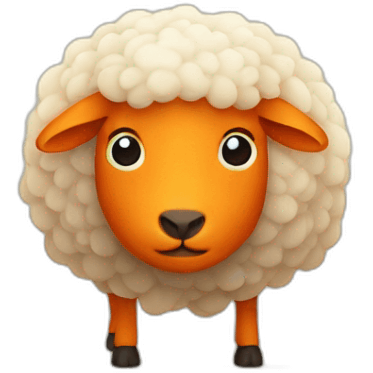 An orange sheep  emoji