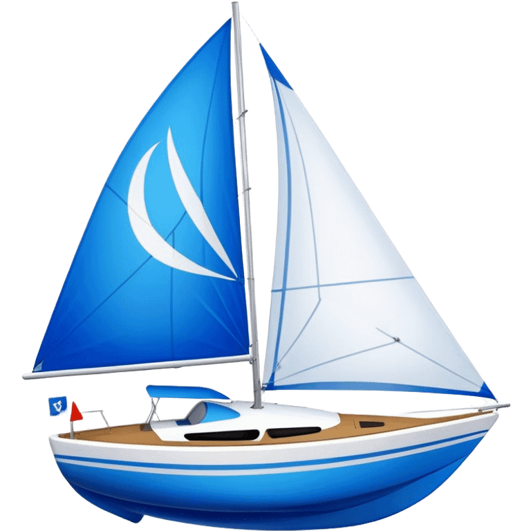 Sailboat - Sunfish (Model Year: 2021) (Iconic colour: Bright sail with blue and white) emoji