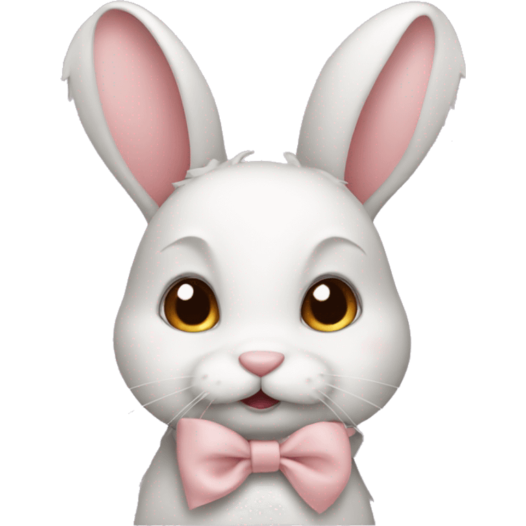 bunny wearing a bow emoji