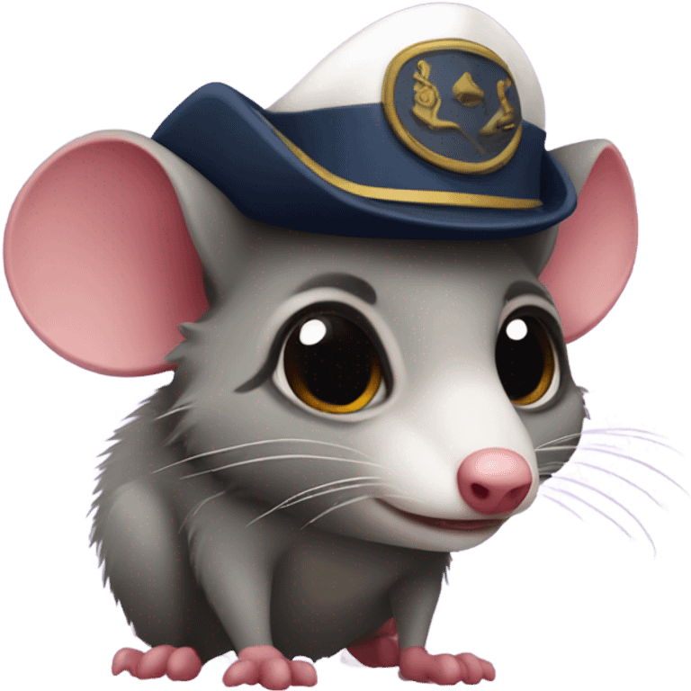 Possum with captain hat emoji