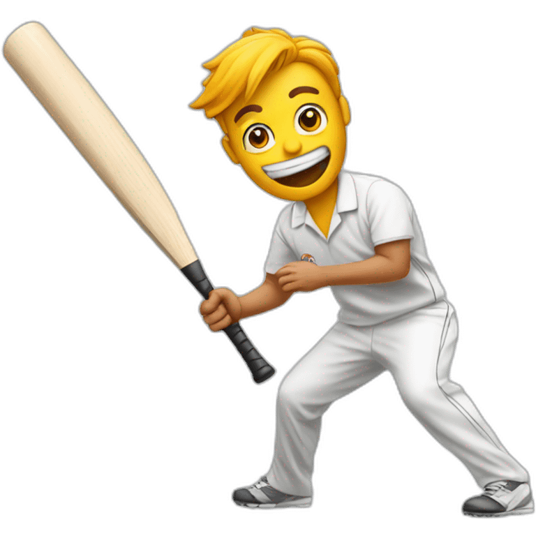 Dhobi emoji lifting cricket bat emoji