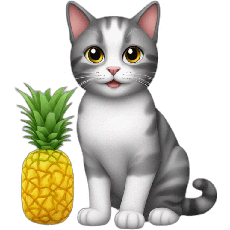 Cat-with-pineapple emoji