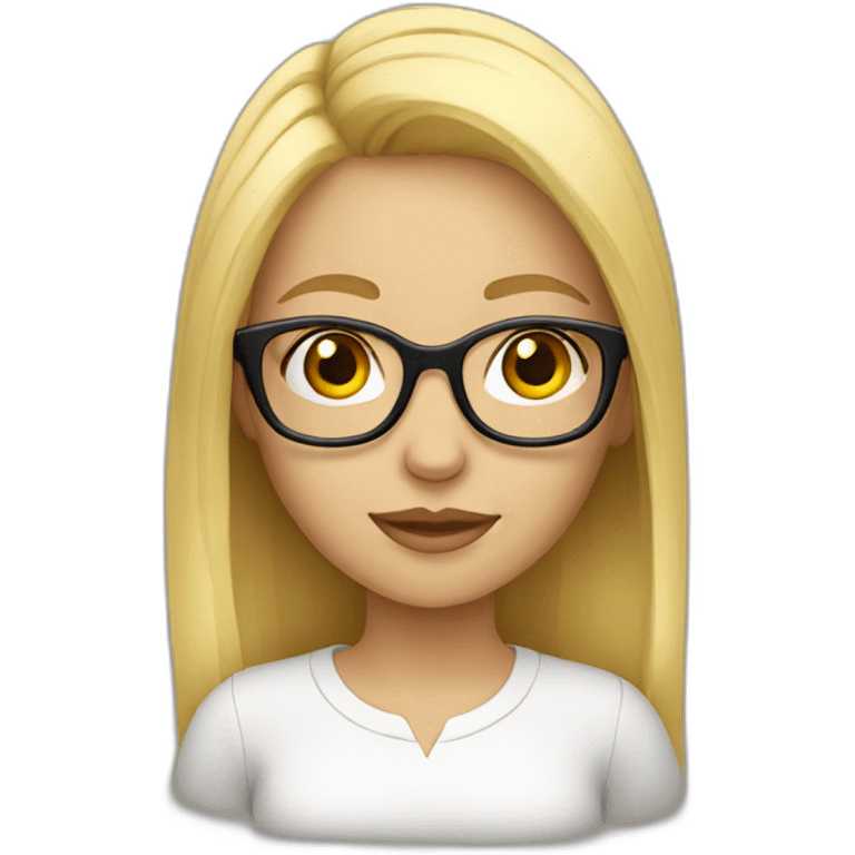 Blonde girl with glasses emoji