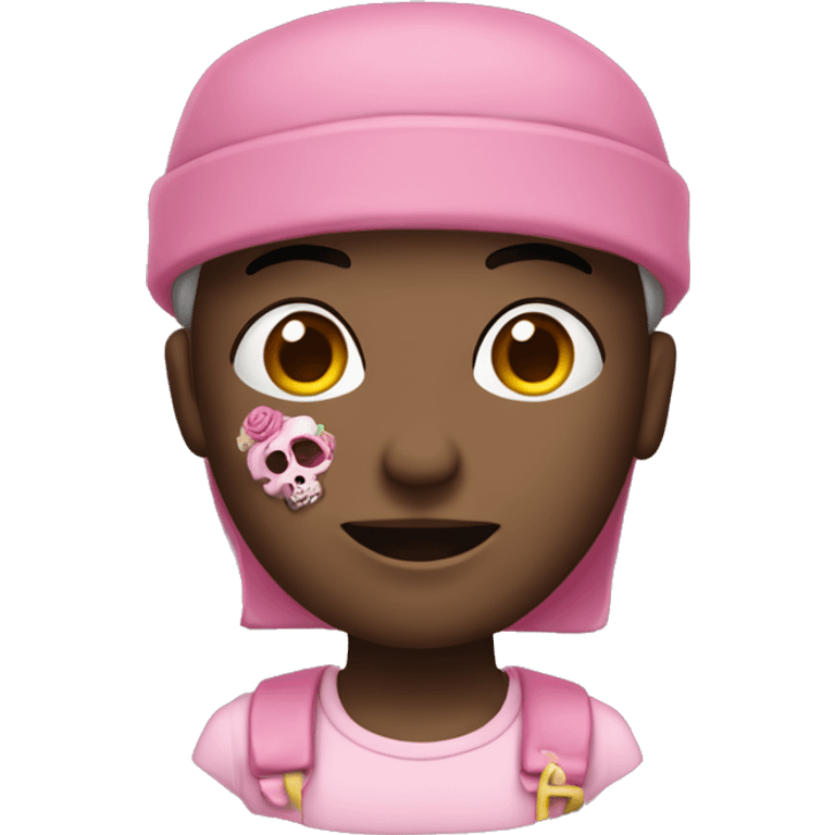 Coração rosa com caveira  emoji