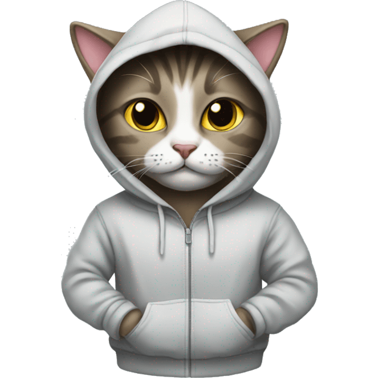 Cat wearing the hoodie emoji