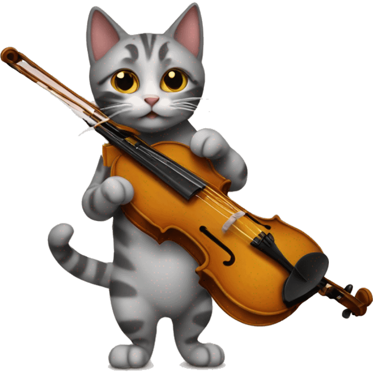 Cat playing violin emoji