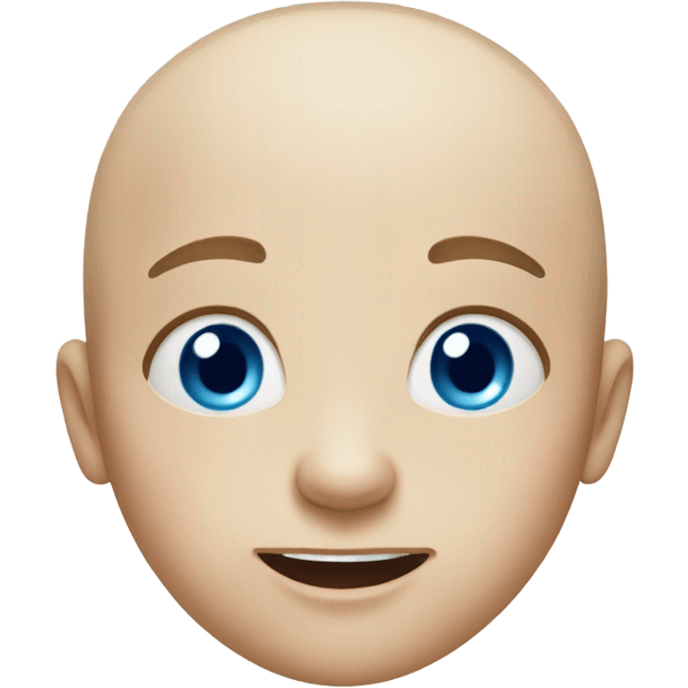 bald boy with open mouth blue eyes emoji