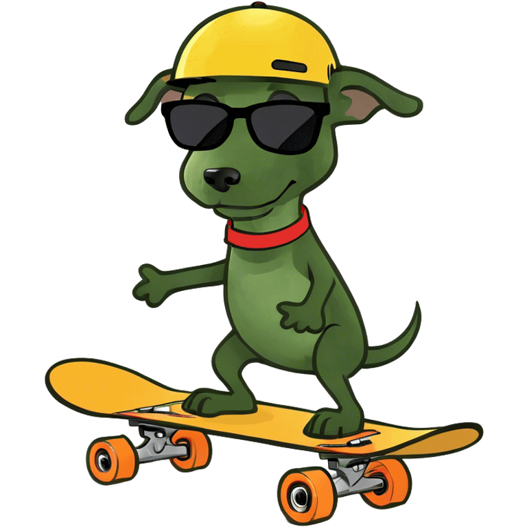 A dog riding a skateboard  emoji