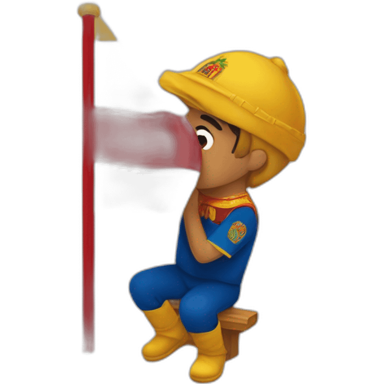 Pedro Sanchez kissing Marrakech flag emoji