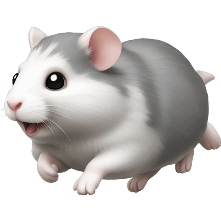 Grey hamster running  emoji