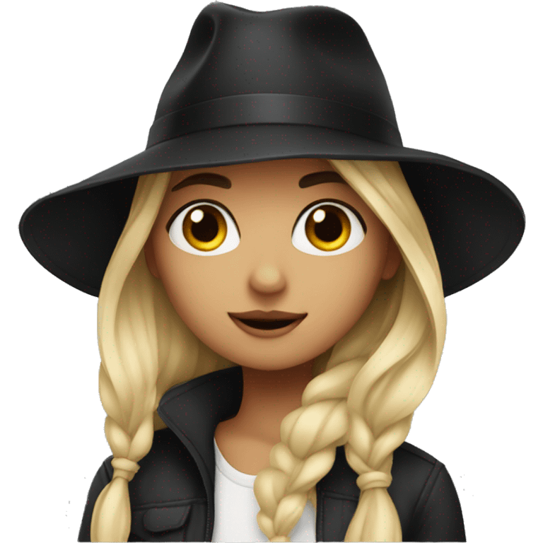 girl in black hat mesmerizing emoji