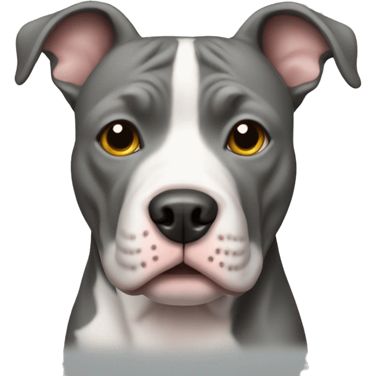 Gray pitbull with a white chest emoji