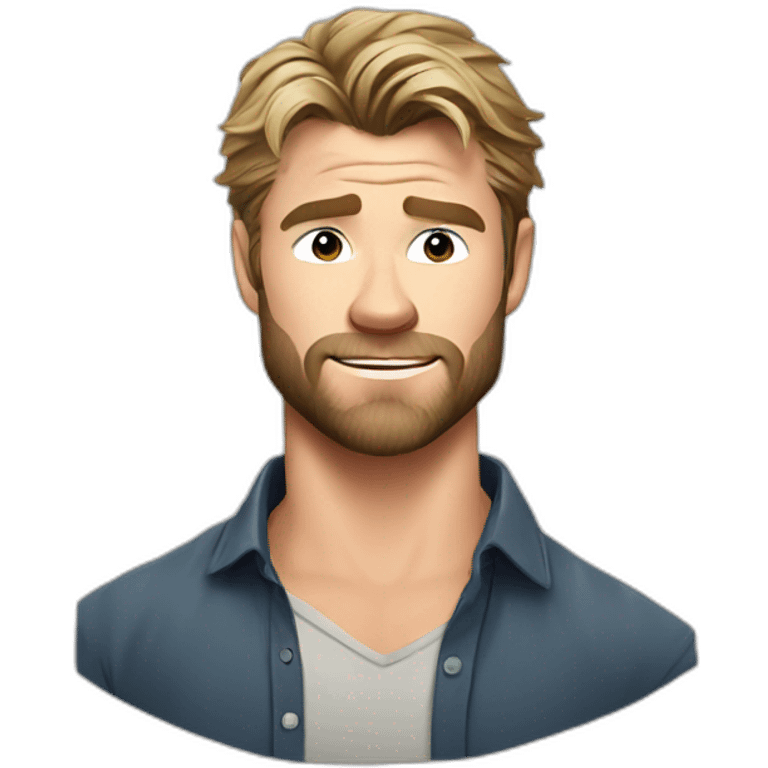 chris-hemsworth cartoon wearing shirt emoji