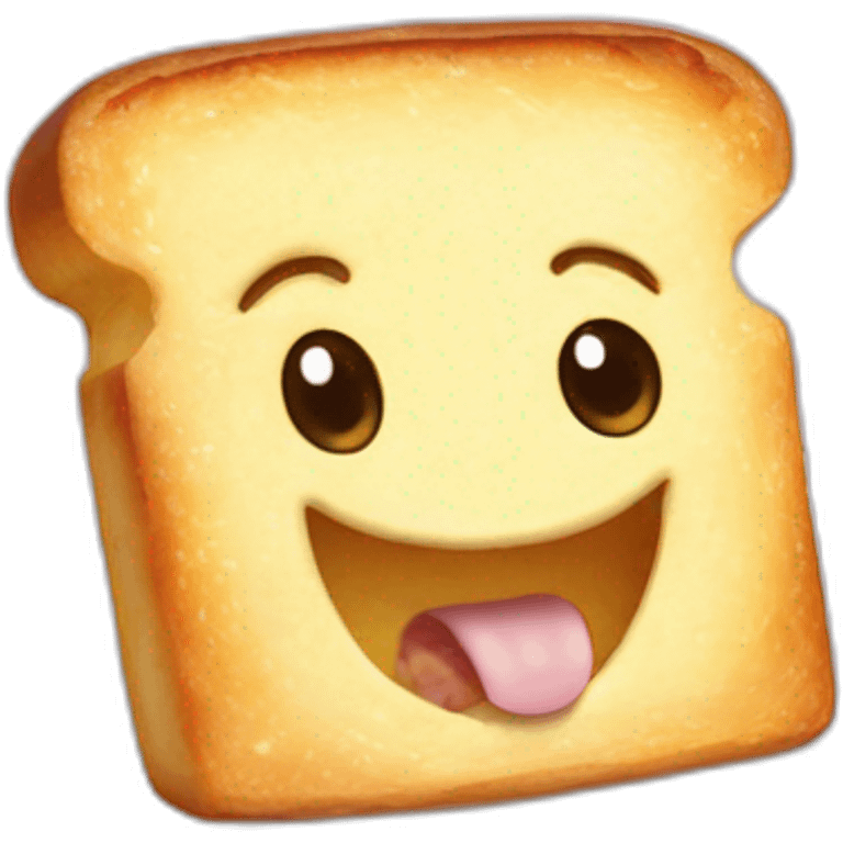 Bébé qui mange un croque monsieur emoji