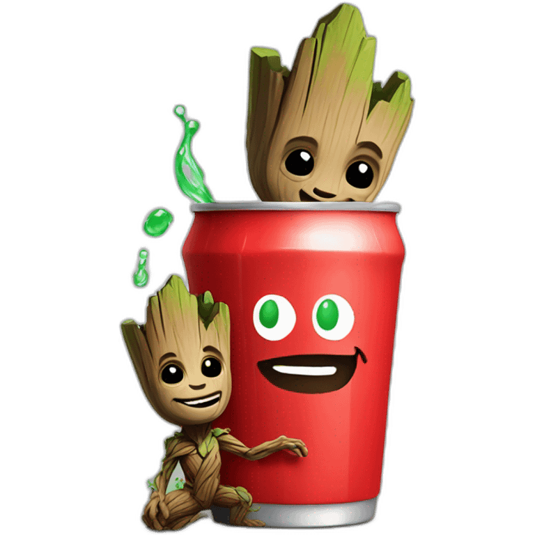 Groot drink Coke emoji