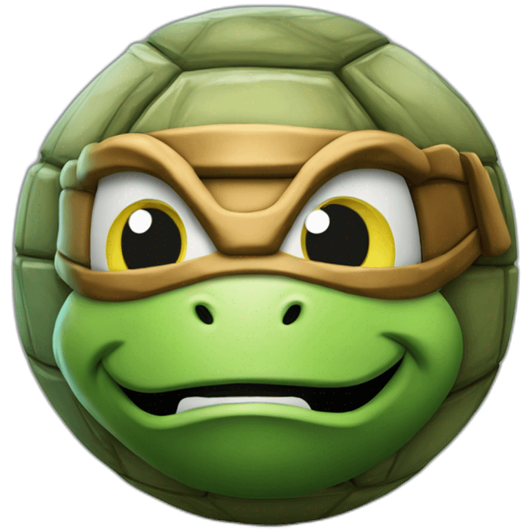 3d sphere with a cartoon Teenage mutant ninja turtle skin texture emoji