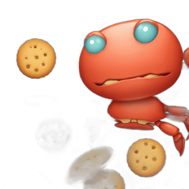 Crab holding cookie emoji