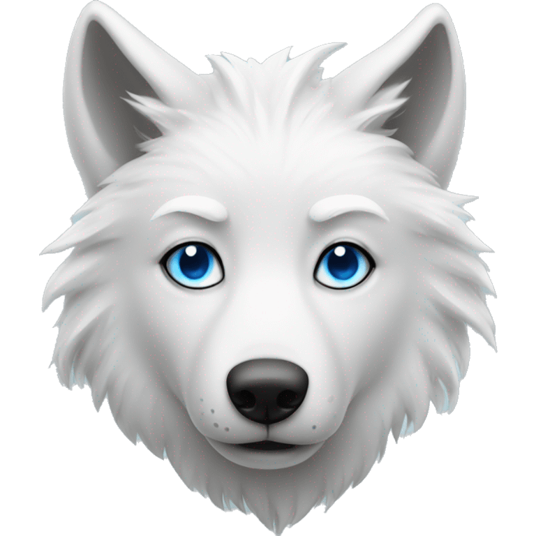 white wolf with blue eyes  emoji