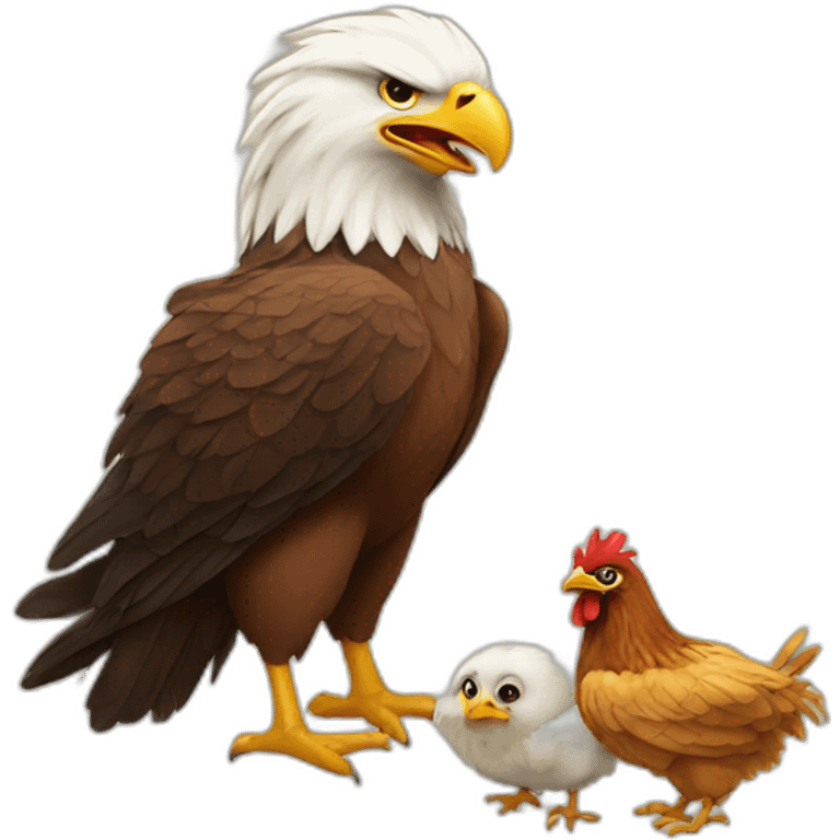 eagle and chicken chicks emoji