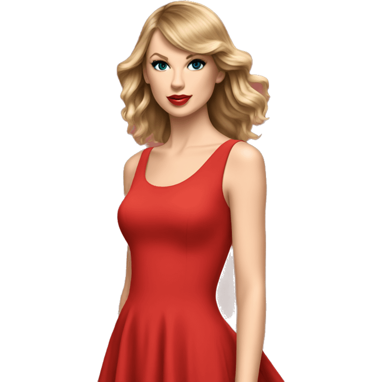 Taylor swift in red dress emoji