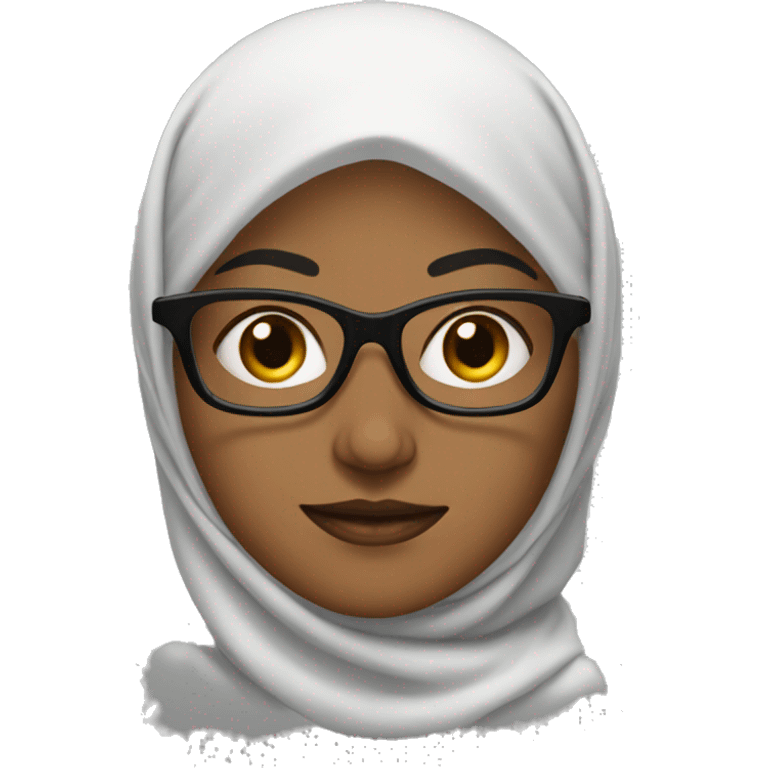 women muslim with black glasses emoji