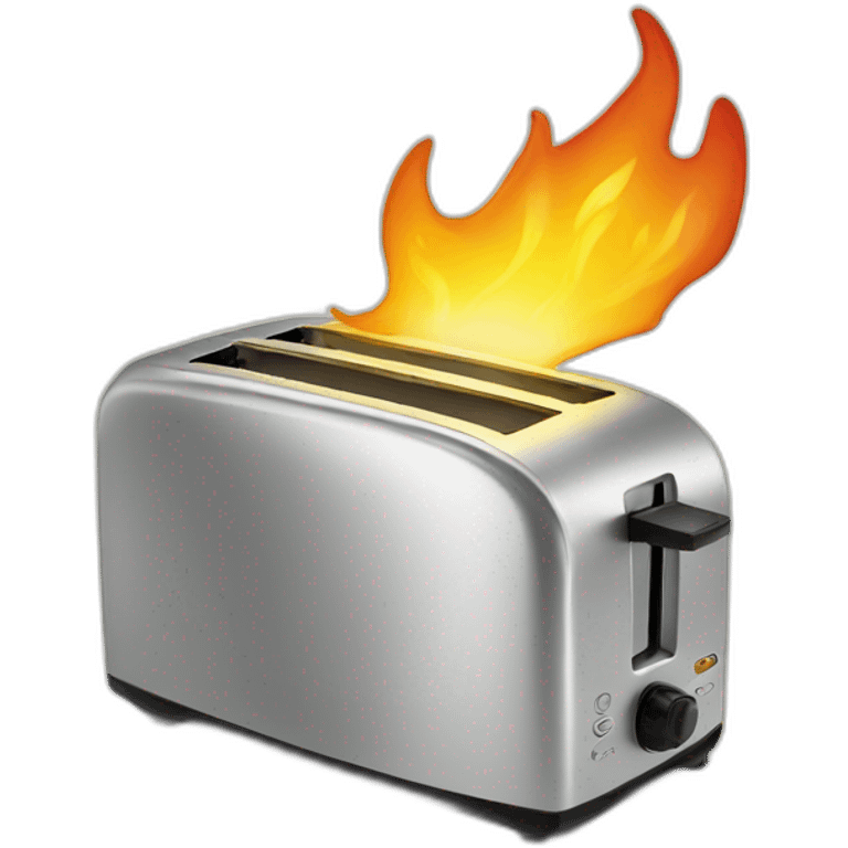 toaster with money coming out of it on fire emoji