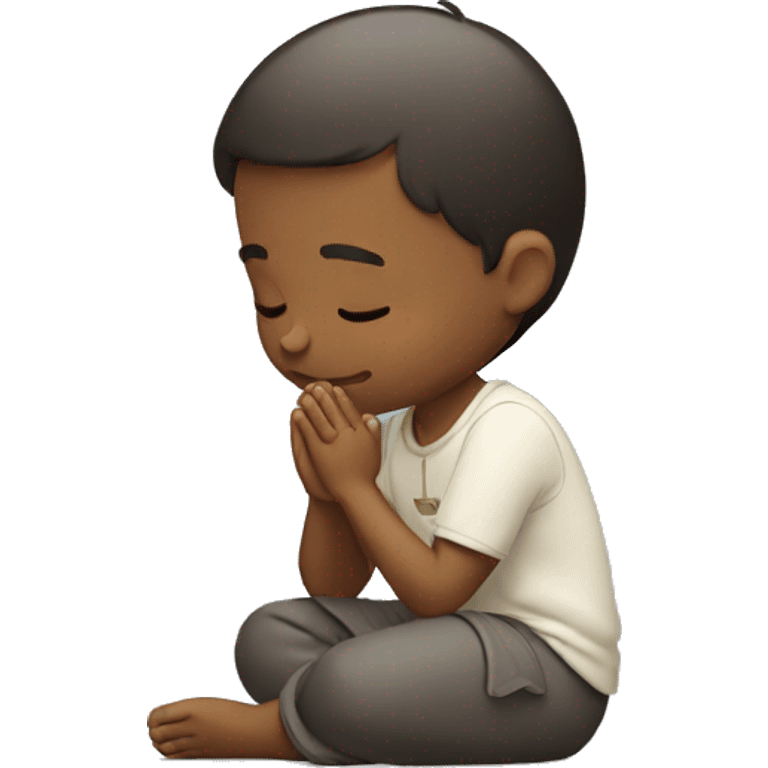 Boy kneeling in prayer emoji